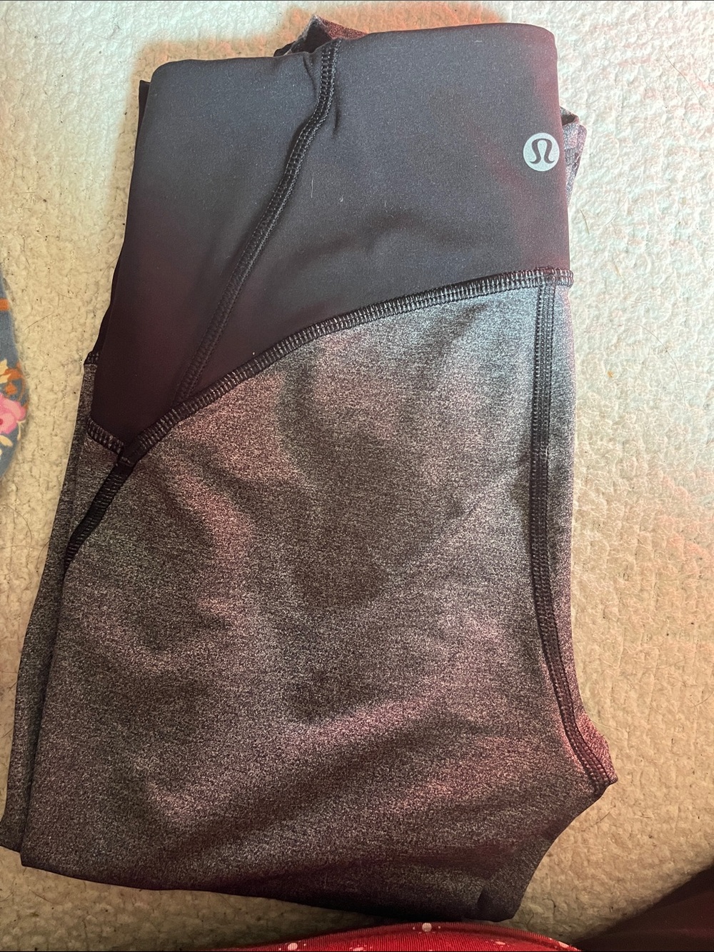 lululemon athletica Black and Heather Gray High-Rise Leggings